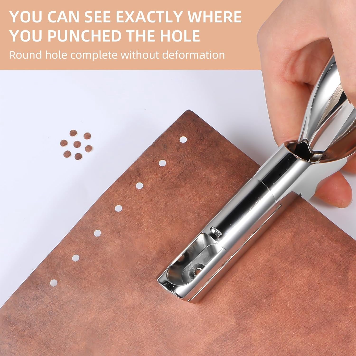 ABPETE 1/8 inch Hole Punch,Single Hole Punch Heavy Duty Hole Punches Paper Punch Portable Hand Held Long Hole Punch Small Hole Puncher Single for Tags Paper Cards Plastic Cardboard (1/8''-3MM Hole)