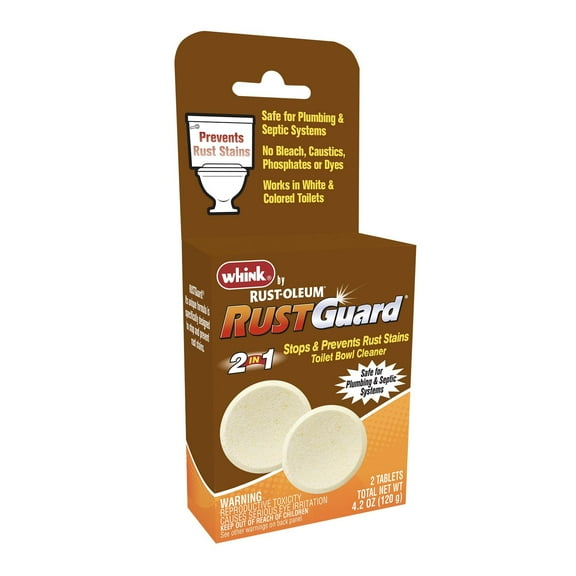 Whink 390879 RustGuard Toilet Bowl Cleaner Tablets, 2 Tablet Box