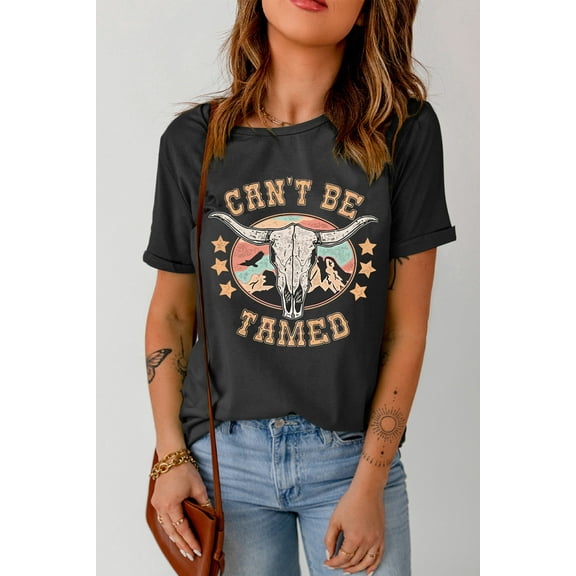 CAN'T BE TAMED Graphic Short Sleeve Tee