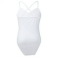 thumbnail image 2 of Doomiva Girl Spaghetti Strap Ballet Dance Leotard Gymnastic Athletic Bodysuit Sports Tank Tops White M, 2 of 6