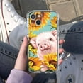 thumbnail image 5 of Sunflower Pig Case for iPhone 13 Mini,Aesthetic Art Design Pattern Soft Full TPU Bumper Cover, 5 of 5