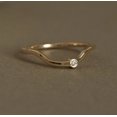 thumbnail image 3 of SOLITAIRE JEWELS Round Moissanite Diamond Single Stone Bezel Curved Stacking Wedding Ring in 18K Yellow Gold, 3 of 5