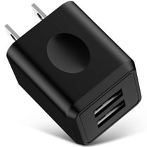 USB Wall Charger Block, 2.1A Phone Charger Dual Port USB Plug Adapter Box Charger, Fast Charging Block USB Brick Cube Power Base Wall Charger Adapter Plug Charging Station Phone Charger(Black)