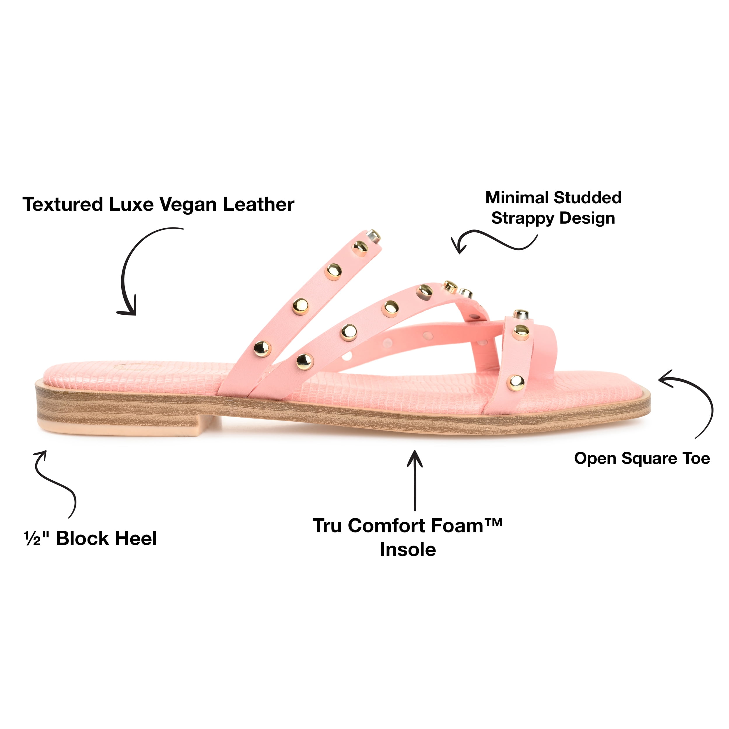 Journee Collection Womens Fanny Tru Comfort Foam Slide Low Block Heel Sandals