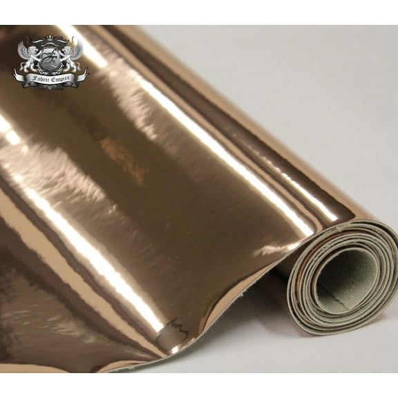 CHROME MIRROR Glossy Vinyl TPU Leatherettes Fabric Fake Leather 54" wide for Shoes Bags Clothing Upholstery Sewing Patchwork & Craft Applique (Sold by the Yard) - Rose Gold