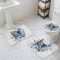 thumbnail image 3 of Summer Conch Bathroom Rugs Set Ocean Underwater Shell Flower Wood Grain Coastal Non Slip Absorbent Soft Bath Mats 3 Piece Set with Bathroom Rug, U-Shaped Floor Mat, Toilet Seat Cover Small Size, 3 of 9