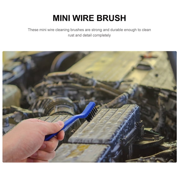 ELAYARD Mini Wire Brush Set for Car Cleaning with Steel Wire Bristles Assorted Color 6 Pieces