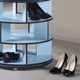 thumbnail image 2 of Kings Brand Furniture - 7-Tier Rotating Shoe Rack, 360° Revolving Lazy Susan Spinning Shoe Rack Tower Storage Organizer for Closet Entryway Bedroom Hallway, Blue, 2 of 6
