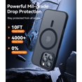 thumbnail image 3 of Entronix Heavy Duty Case For iPhone 16 Pro Max, Translucent Matte Back, Magnetic Sturdy Case, Black, 3 of 5