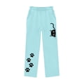 thumbnail image 4 of Lmueinov Girls Print Sweatpants with Pockets Soft Warm Fleece Lined Elastic Waist Straight Leg Pants for Kids Girls Fall Casual Workout Trousers, 4 of 5