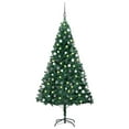 thumbnail image 1 of vidaXL Artificial Pre-lit Christmas Tree with Ball Set Green 180 cm PVC, 1 of 5