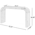thumbnail image 2 of 52" Wooden Console Table with Curved Edge, Farmhouse Entryway Table with Natural Texture, Narrow Sofa Table, Behind Couch Table for Living Room, Hallway, Entryway, Natural, 2 of 14