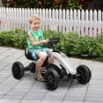 thumbnail image 2 of Aosom Pedal Go Kart for Kids w/ Swing Axle, Adjustable Bucket, White, 2 of 9