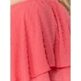 thumbnail image 5 of FashionMile Women Swiss Dot Woven Ruffled Flare Two Ply Off the Shoulder Tube Crop Top, 5 of 5