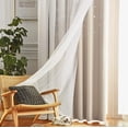 thumbnail image 2 of Cortina Lisa Con Tul Y Diseño Estrella De 100×130 Cm 2 Pzs. Beige, 2 of 4