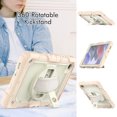 thumbnail image 6 of Case for Samsung Galaxy Tab A7 Lite 2021 8.7 inch with Screen Protector, 360 Degree Rotating Kickstand Hand Strap Heavy Duty Shockproof Cover with Shoulder Strap, Cream Rose Gold, 6 of 7