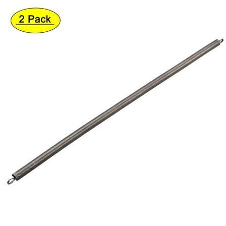0.8mmx8mmx300mm Spring Steel Extension Tension Springs Black 2Pcs