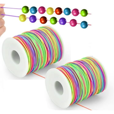 Beading Thread Elastic Cord for Bracelet 2 Roll 1mm Stretchy Bracelet String Elastic String for Bracelets Jewelry Making, Elastic Cord Beading Cords for Jewellery Making, Necklace, Craft,DIY Present