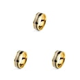 thumbnail image 2 of QualitChoice Ring Roman Numerals Jewelry Fashion Carbon Wedding Charm Couple Inlay Polished Rings Simple Personality Golden Golden 8# 3Set, 2 of 6