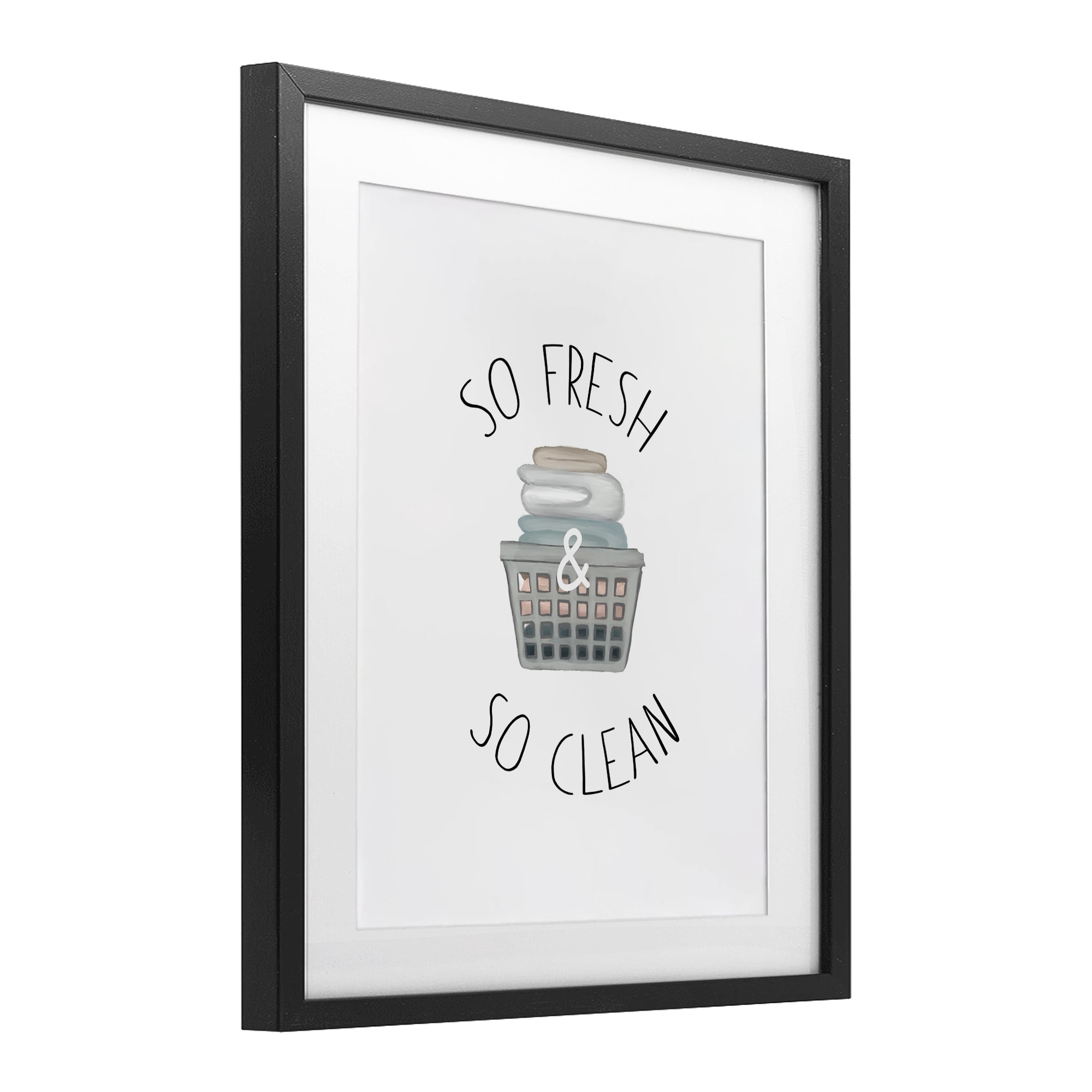 Stupell Industries So Fresh Laundry Basket Black Framed Print Under Glass, design by Elizabeth Medley
