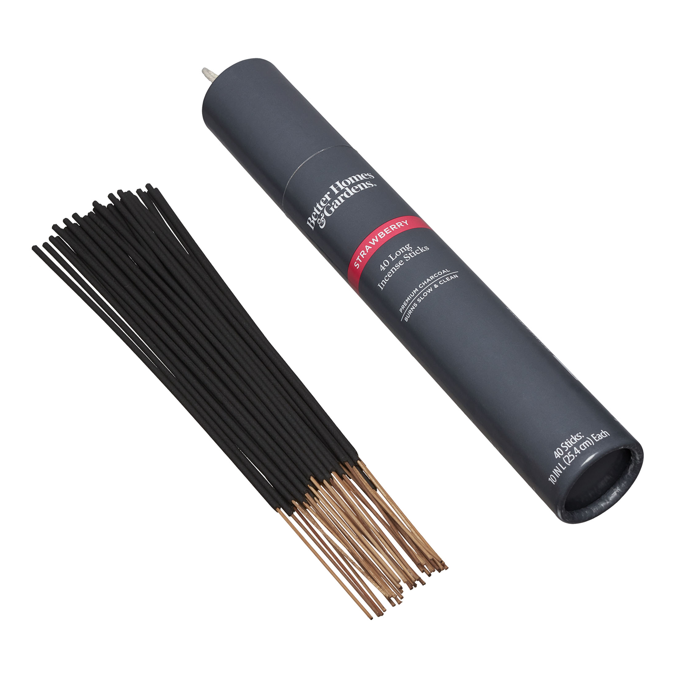 Better Homes & Gardens 10” Premium Charcoal Incense Sticks, Strawberry, 40 Pack