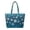 Blue Snowflakes, variant on Cugasmaru Quilted Tote Bag with Red Xmas Lights Pattern, 1 Main Zipper Compartment, 1 Slip Pocket, 1 Internal Zipper Pocket, Reusable Shoulder Bags