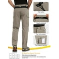 thumbnail image 4 of Hiauspor Convertible Hiking Cargo Work Pants Elastic Waist with 6 Pockers Khaki XL, 4 of 6