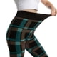 thumbnail image 5 of Gibobby Leggings Afelpados Mallas vaqueras elásticas para mujer, mallas térmicas a la moda con estampado a cuadros, mallas vaqueras imitación, pantalones para senpararismo, pantalones（Aqua， XXL), 5 of 5