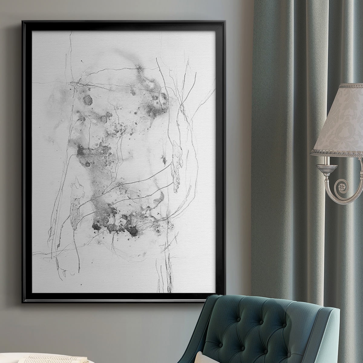 Graphite Abstract IV Premium Framed Print, in Gold, Black, or Silver - Ready to Hang