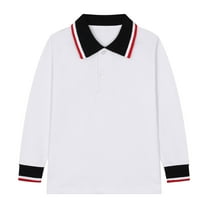 Tiijoy Boys School Uniform Long Sleeve Polo Shirt Kids Versatile Basic Shirt, Sizes 8-9
