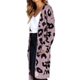 thumbnail image 6 of Oversized Women's Leopard Print Cardigan with Front Opening, 6 of 8
