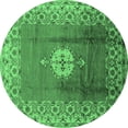 thumbnail image 1 of Ahgly Company Indoor Round Oriental Emerald Green Industrial Area Rugs, 6' Round, 1 of 4