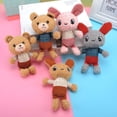 thumbnail image 5 of Children Gift Cute Schoolbag Accessories Ornament Animal Stuffed Toys Car Key Holder Bear Key Chain Bunny Plush Keyring Key Ring Rainbow Rabbit Plush Keychain F, 5 of 8