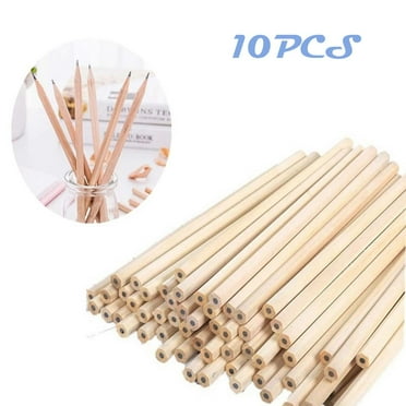 SDJMa 7mm HB Hexagonal Wooden Pencils in Bulk, 10 Pcs Natural Wood Grain Pencils, Sturdy, Break-proof