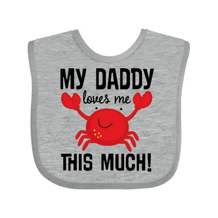 

Inktastic Daddy Loves Me Childs Crab Boys or Girls Baby Bib