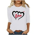 thumbnail image 3 of VKOYWKM Heart Print Shirts for Women Valentines Day T-Shirts 3/4 Sleeve Tops Cute Love Graphic Tees Tops Casual Spring Clothes Loose Fit Crew Neck Valentine Shirt, 3 of 6