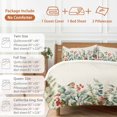 thumbnail image 6 of Christmas Plants Bedding Duvet Cover Set Twin Size 4 Pieces Winter Eucalyptus Leaves Bird Berry Linen Bedding Set with Zipper Closure, 1 Comforter Cover 68x86 Inches 1 Flat Sheet & 2 Pillow Cases, 6 of 7