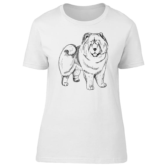 B&w Sketch Of Chow-chow T-Shirt Men -Image by Shutterstock, Male Small