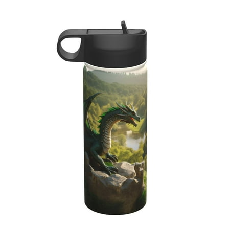 

Goofa Deep Forest Stone Green Dragon for Insulated Kettle 18oz Water Bottle Insulated Tumbler with Handle & Flip Straw - Fits in Cup Holder Leak Resistant Tumbler