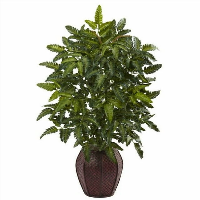 Nearly Natural 33In. Bracken Fern With Decorative Planter