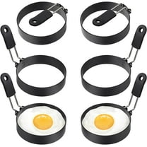 Egg Rings 4 Packs 3.5 Inch Stainless Steel Nonstick Egg Ring for Frying Eggs Round Cooking Egg Pancake Mold Egg Mold for Griddle (9cm*6)