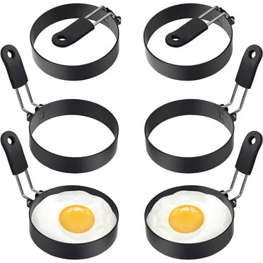 Egg Rings 4 Packs 3.5 Inch Stainless Steel Nonstick Egg Ring for Frying Eggs Round Cooking Egg Pancake Mold Egg Mold for Griddle (9cm*6)