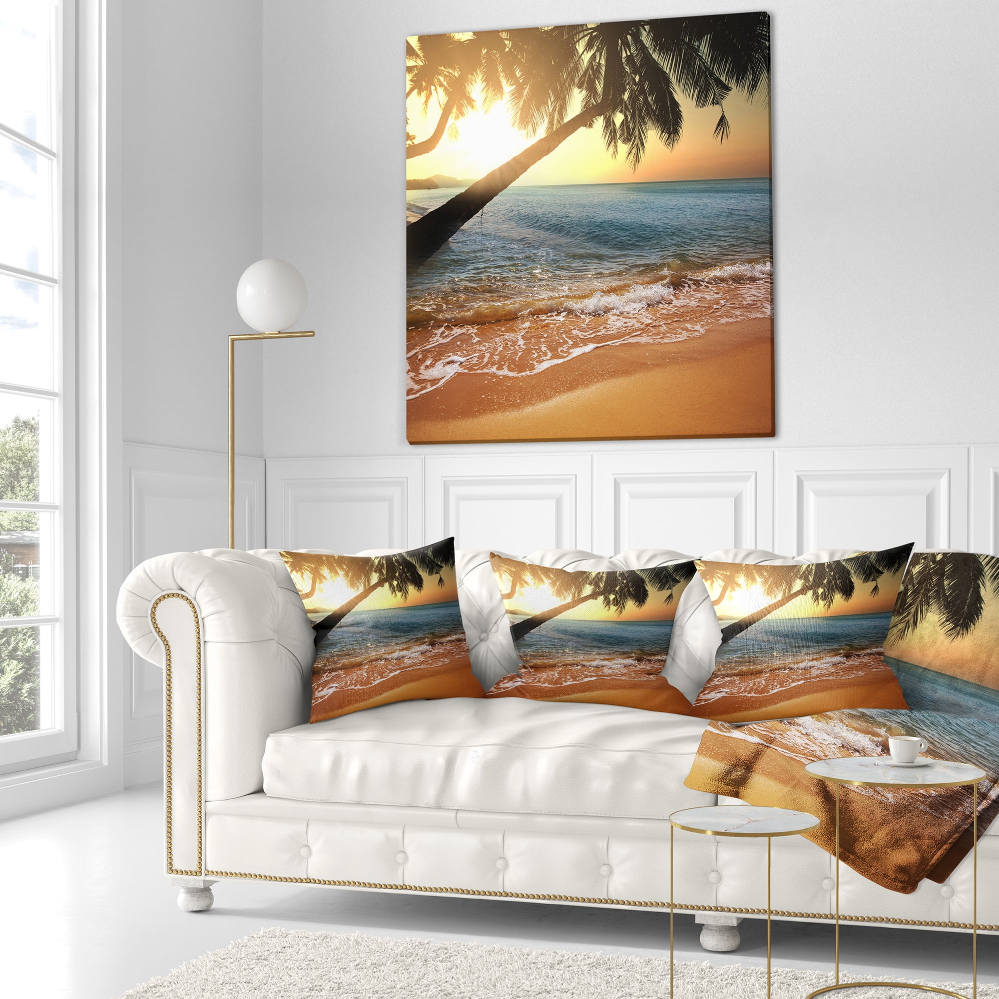 Designart 16" x 16" Multi-color Polyester Throw Pillow