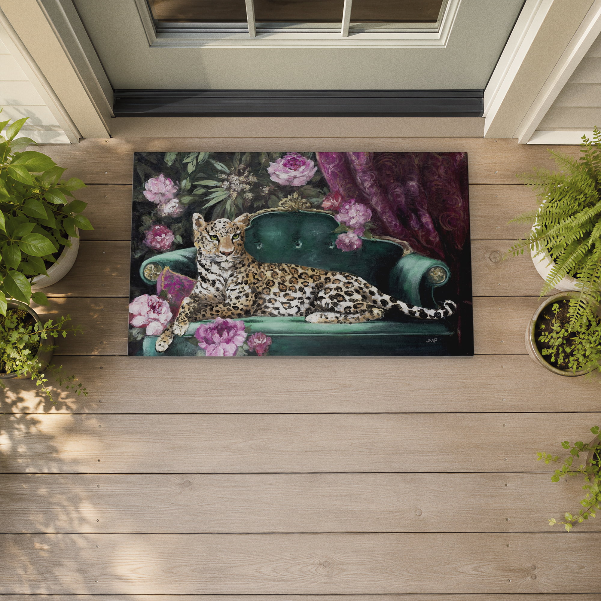 Stupell Industries Pampered Pet Cheetah Printed Outdoor Door Floor Mat, design by Julia Purinton