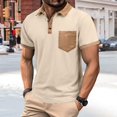 thumbnail image 2 of Men's Summer Color-Matching Pocket Sports Shirt - Comfortable and Stylish, 2 of 8