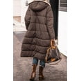 thumbnail image 3 of Womens Long Puffer Coat Reversible Fleece Jacket Shearling Sherpa Parka Jackets Loose Winter Coats for Women with Hood, 3 of 7