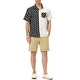 thumbnail image 2 of MODA NOVA Big & Tall Men's Polka Dots Button Down Patchwork Beach Shirt White LT, 2 of 6