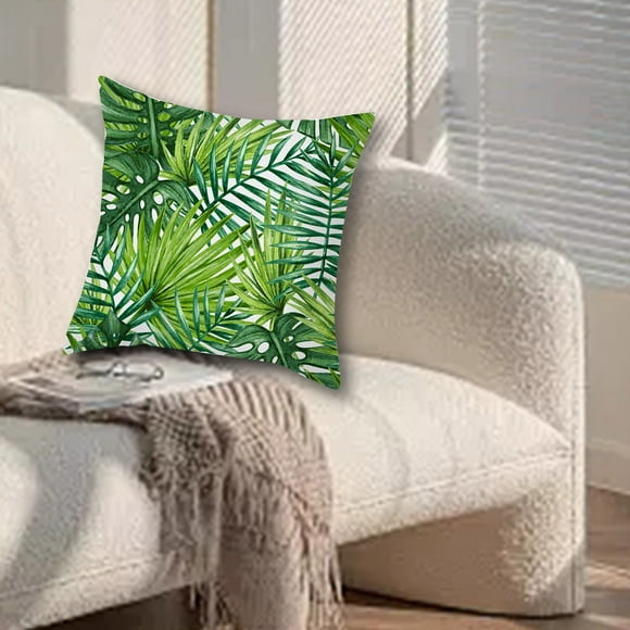 olkpmnmk Clearance Sale!Pillow Covers,Green Botanical Jungle Collect Design Pillowcase Sofa Cushion Tropical Rainforests Leaf Decorative Throw Pillow Case Cushion Cover Home Sofa Decor Fle,Room Decor