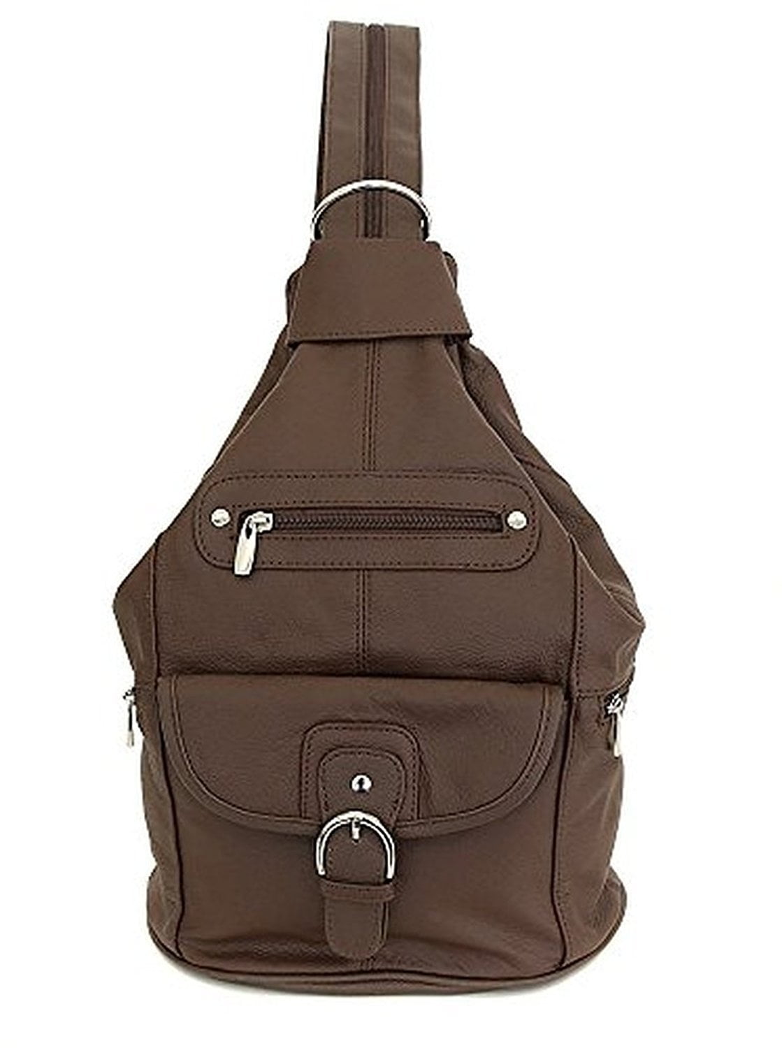 Womens Leather Convertible 7 Pocket Medium Size Tear Drop