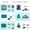 Aqua Color-8 Set, variant on Matcha Green 8 Set Travel Packing Cubes Luggage Organizers